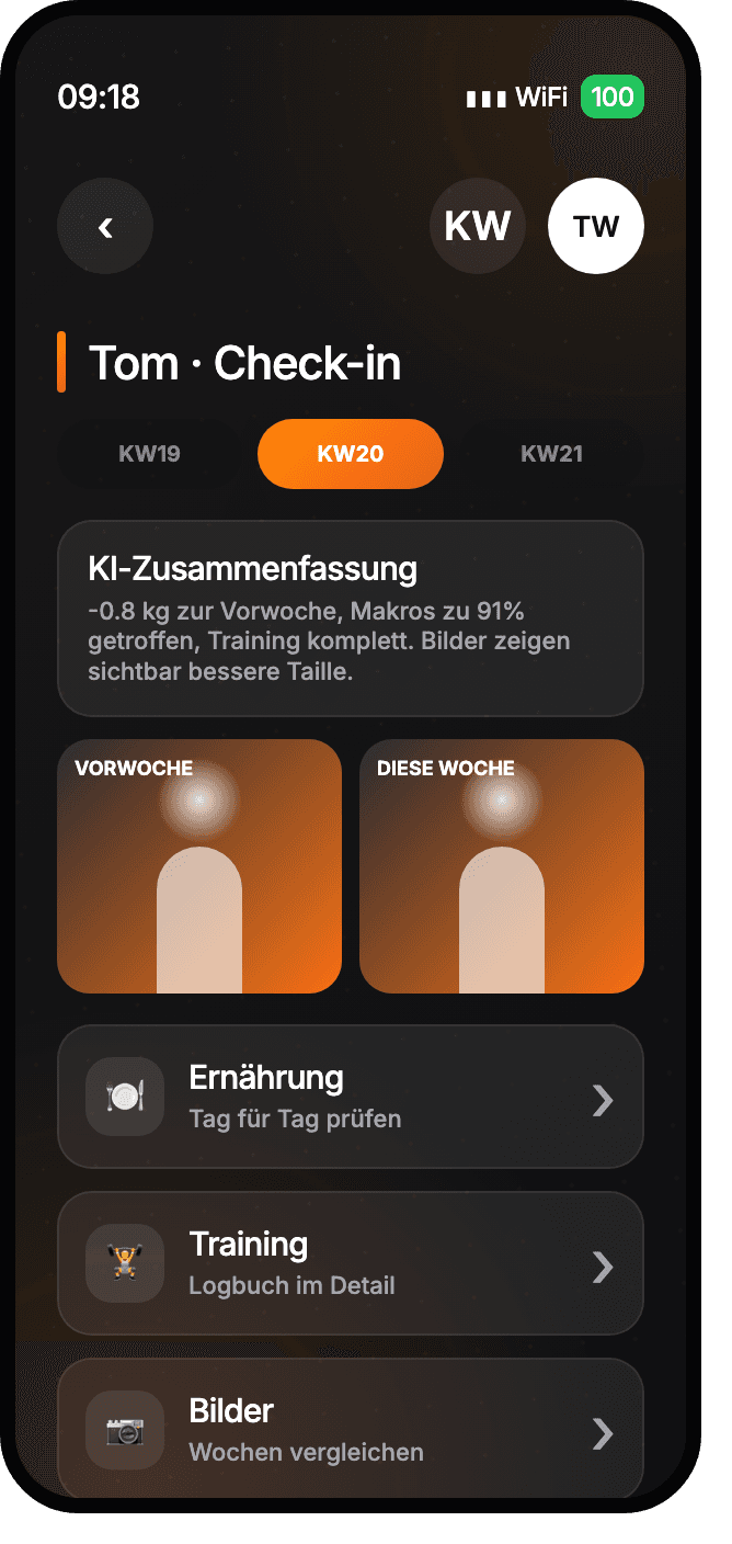 Check-in-Review mit KI-Summary in der Coach-App