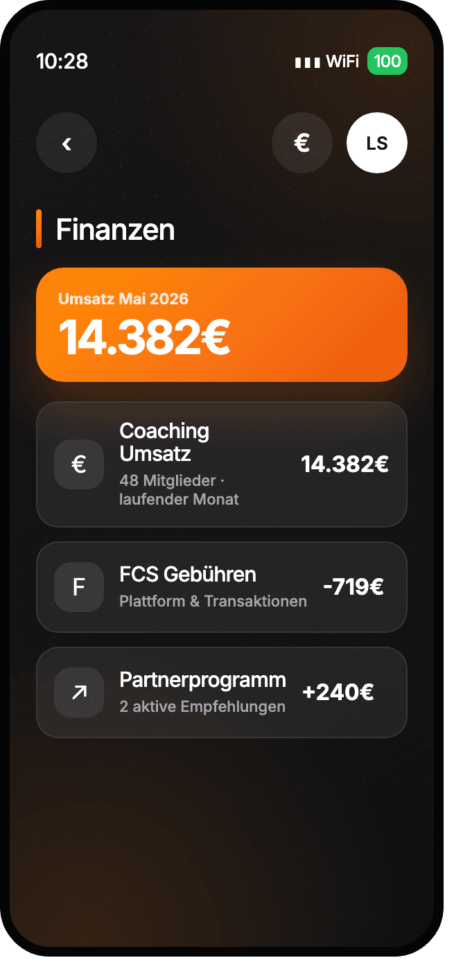 Finanzübersicht in der Coach-App
